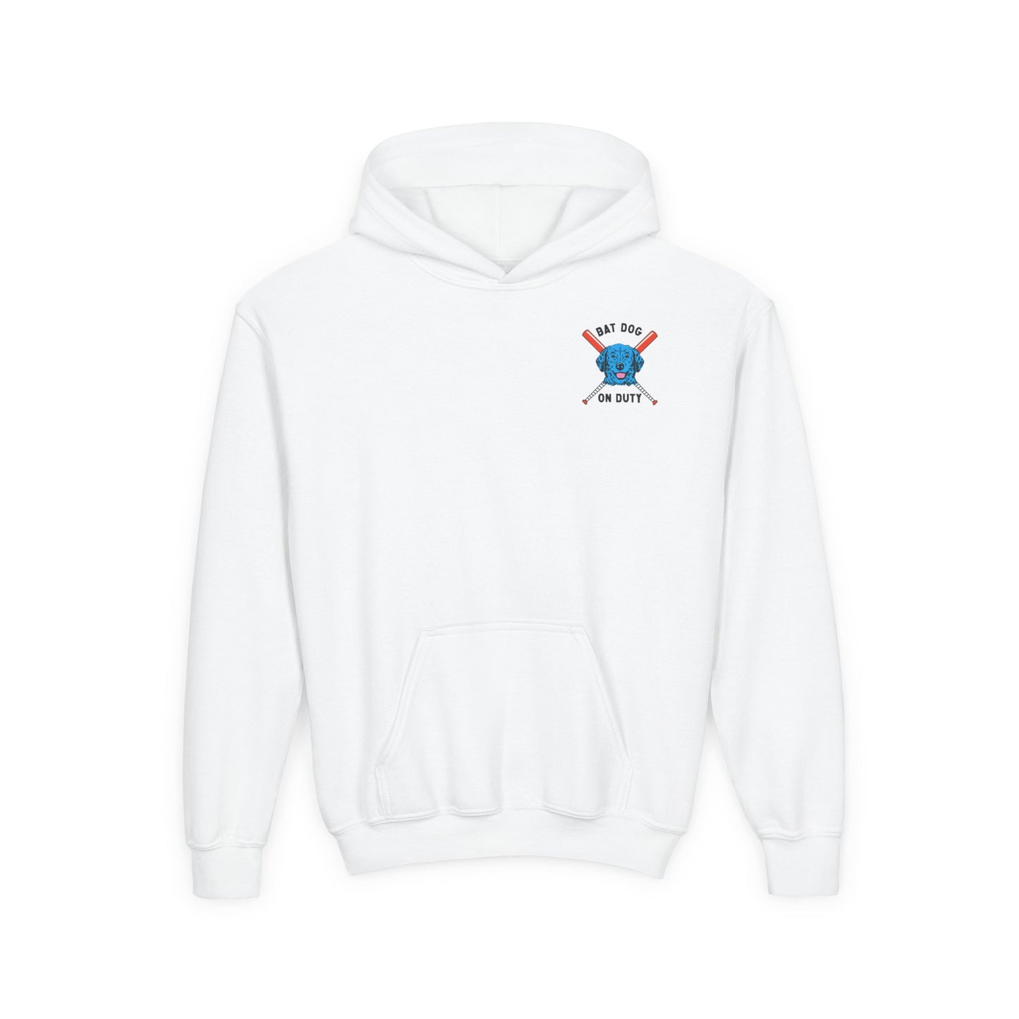 FETCH HARD. HUSTLE HARDER. Youth Hoodie (Red Bat) - BARK PARK Collection