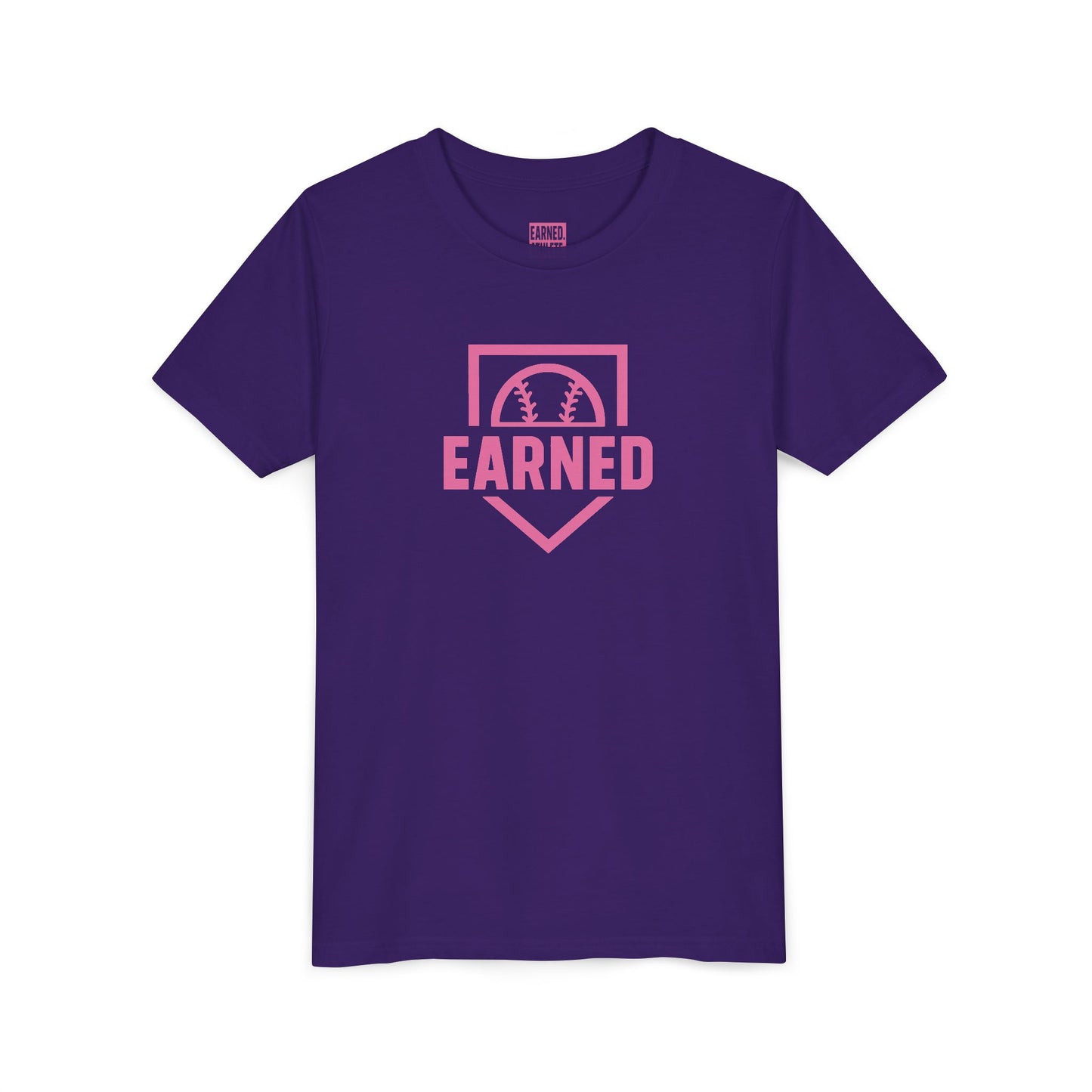 EARNED Logo Youth Tee (Hot Pink)