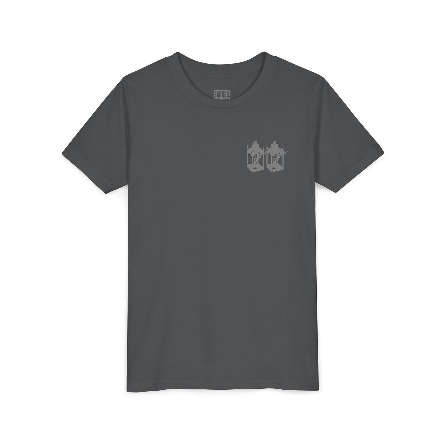 ONE IF BY LAND, TWO IF IT'S A DOUBLE Youth Tee (Paul Revere Grey)
