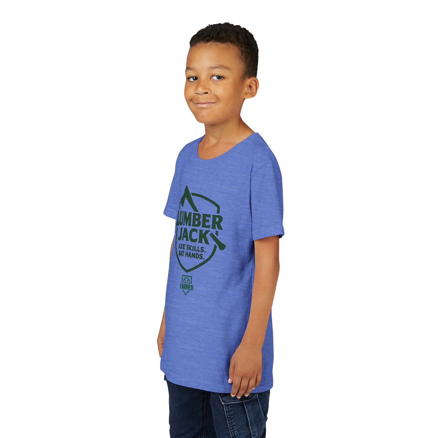 LUMBER JACK. AXE SKILLS. BAT HANDS. Youth Tee