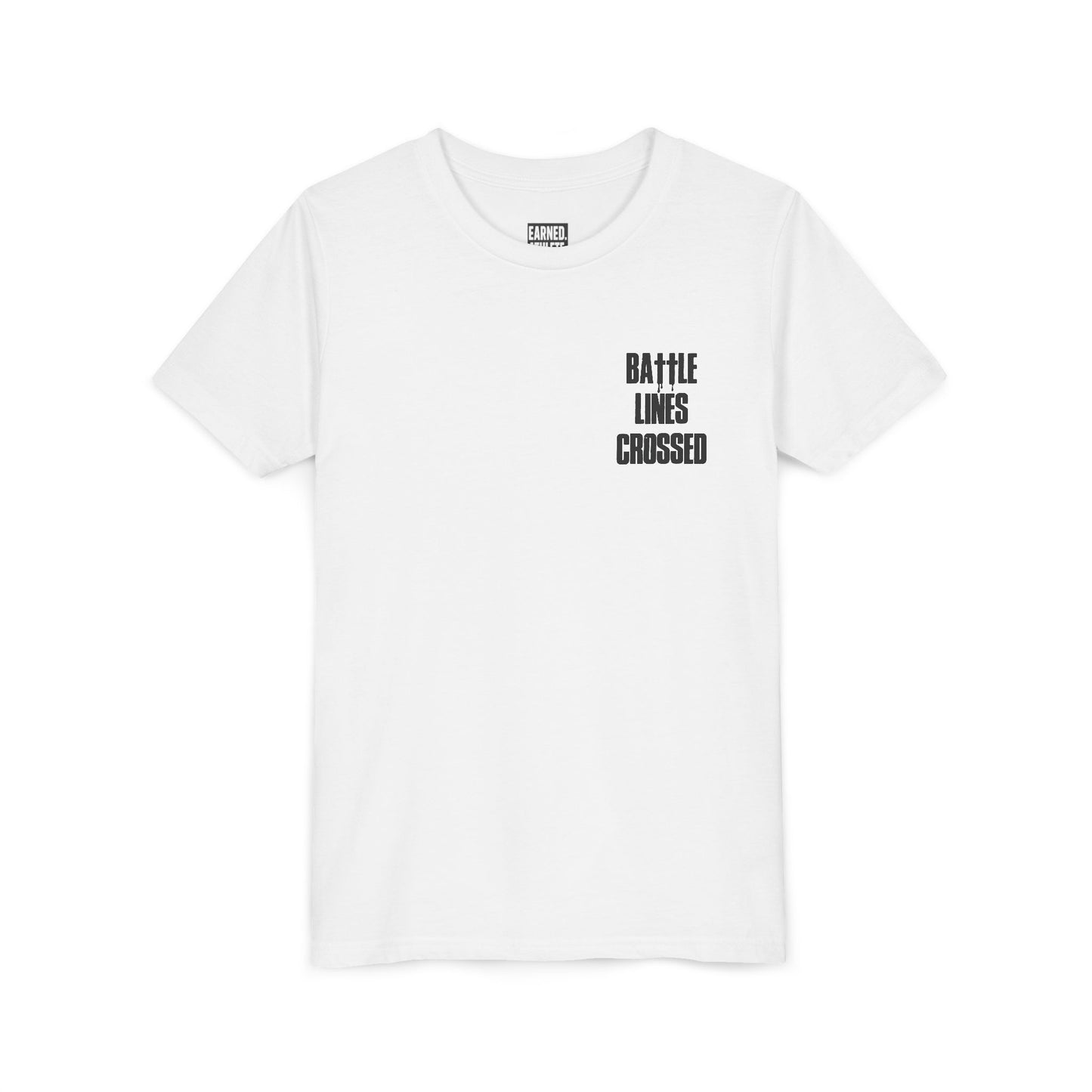 BATTLE LINES CROSSED Youth Tee (Black Font)