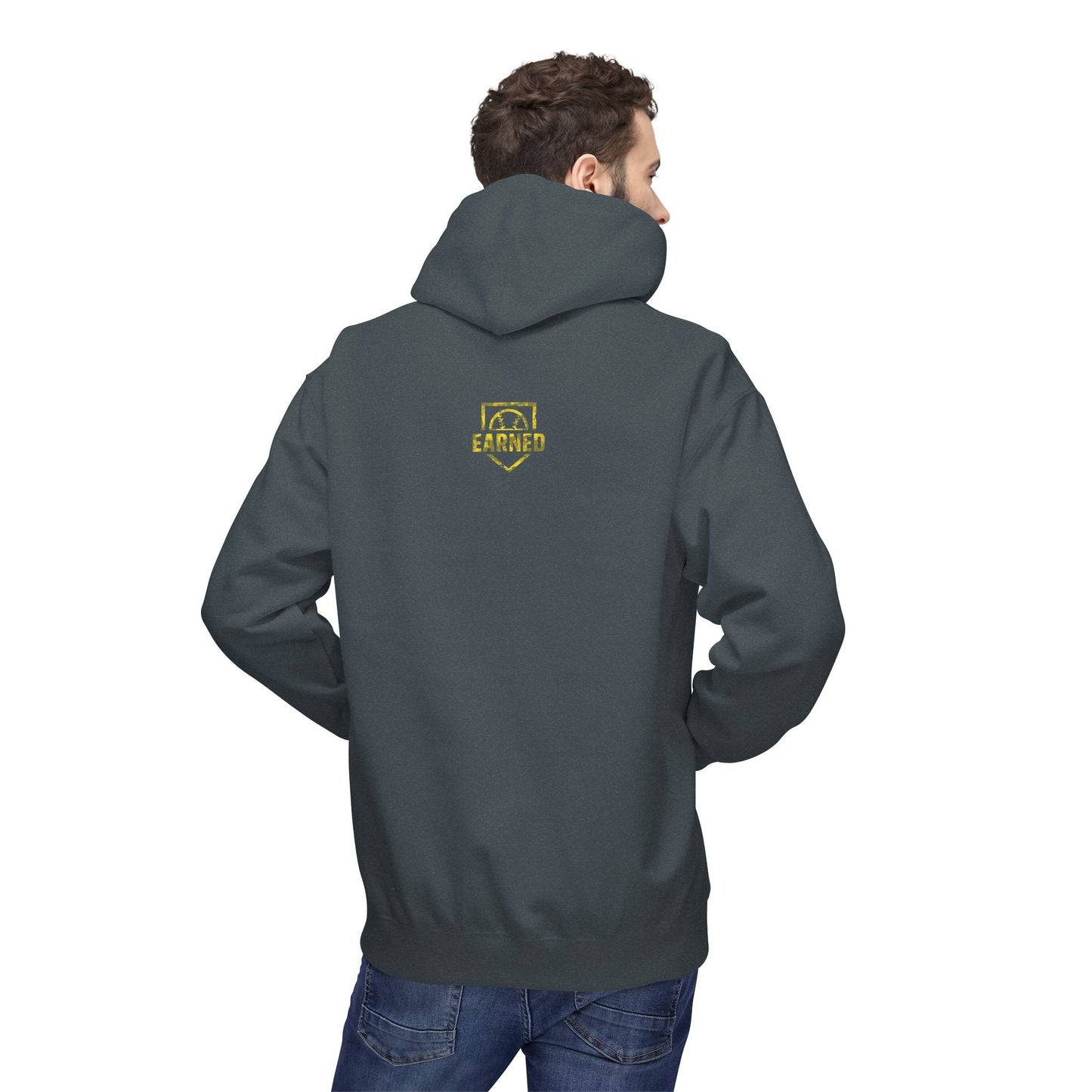 SHOWING UP ADDS UP Adult Hoodie (Yellow Camo Logo)