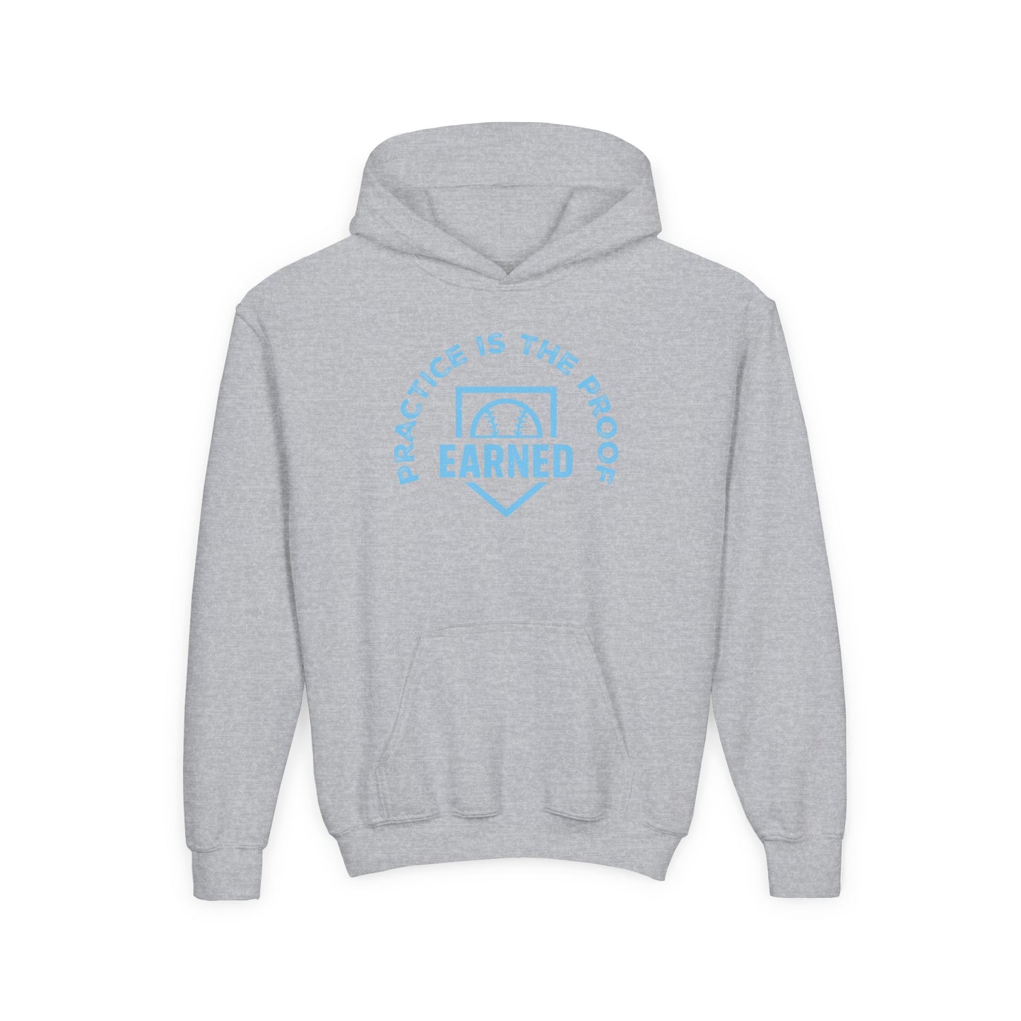 PRACTICE IS THE PROOF Youth Hoodie (Blue Logo)