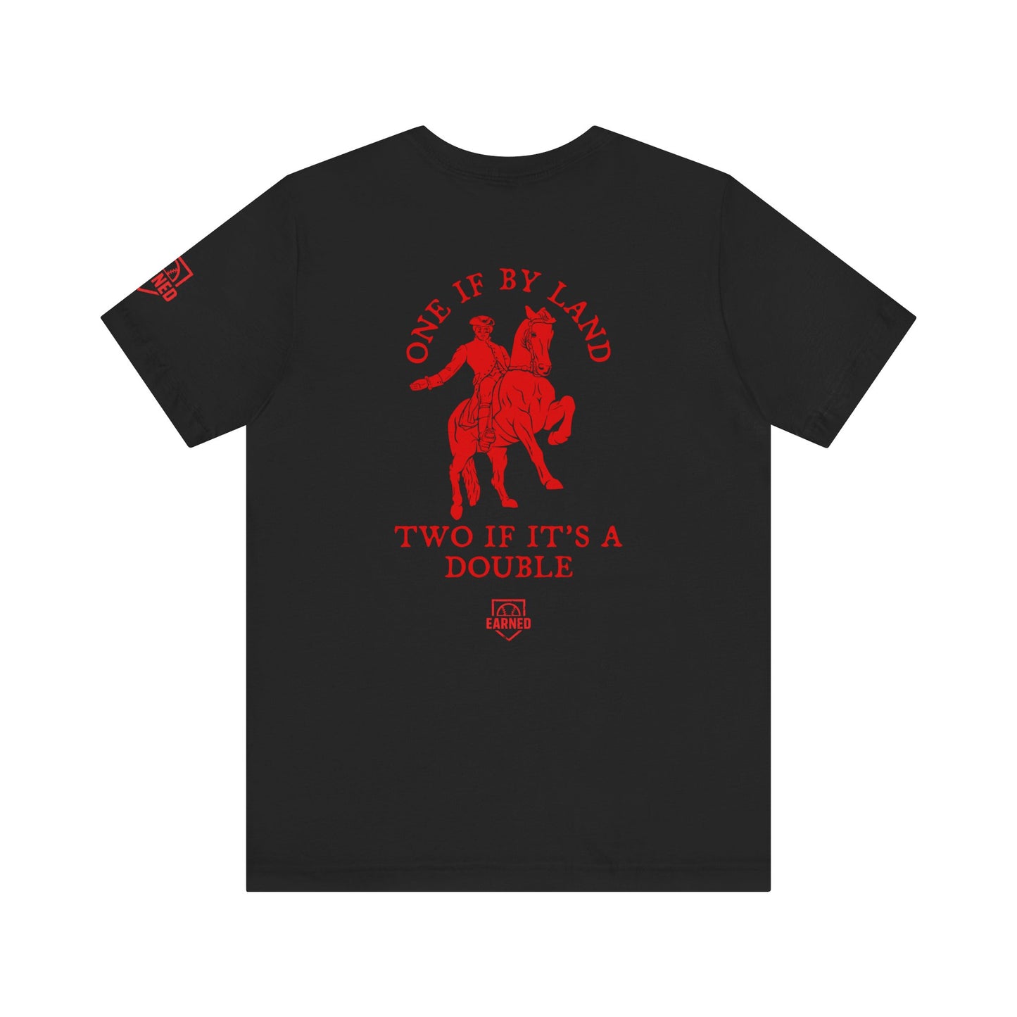 ONE IF BY LAND, TWO IF IT'S A DOUBLE Tee (Paul Revere Red)