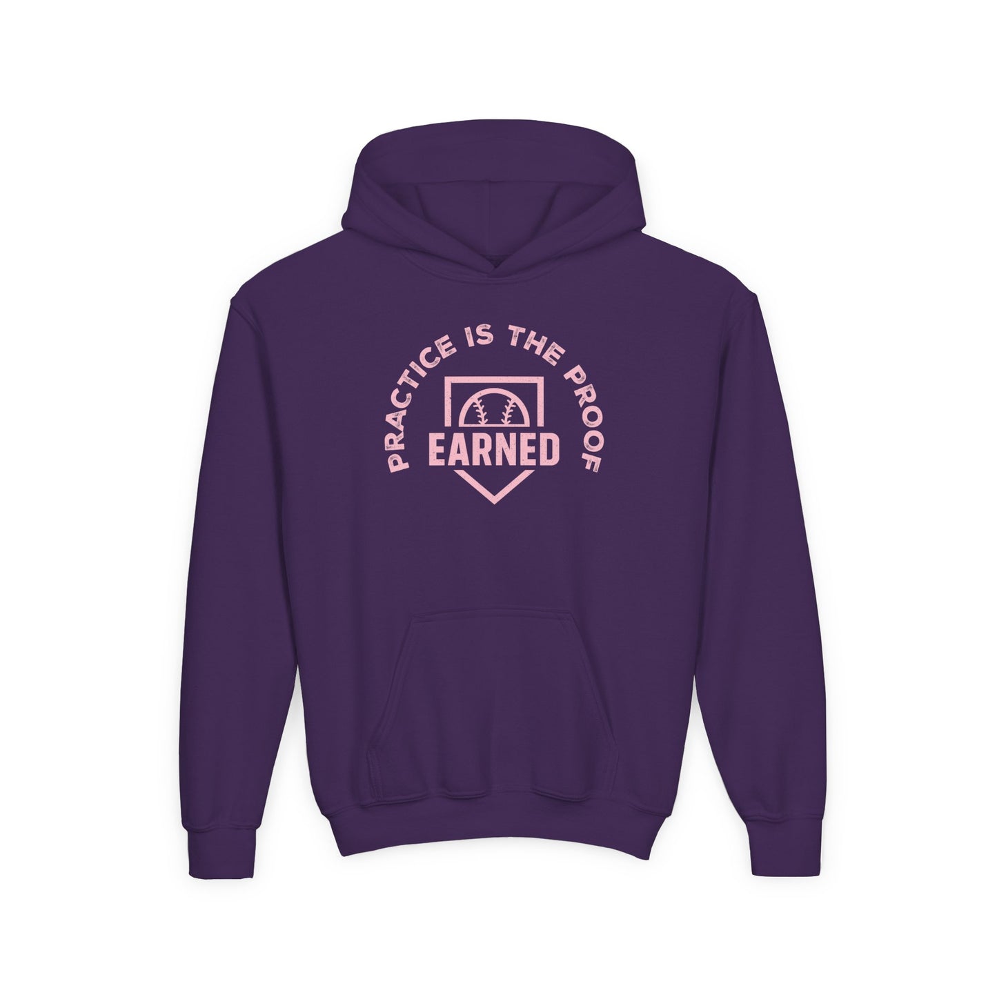 PRACTICE IS THE PROOF Youth Hoodie (Pink Logo)