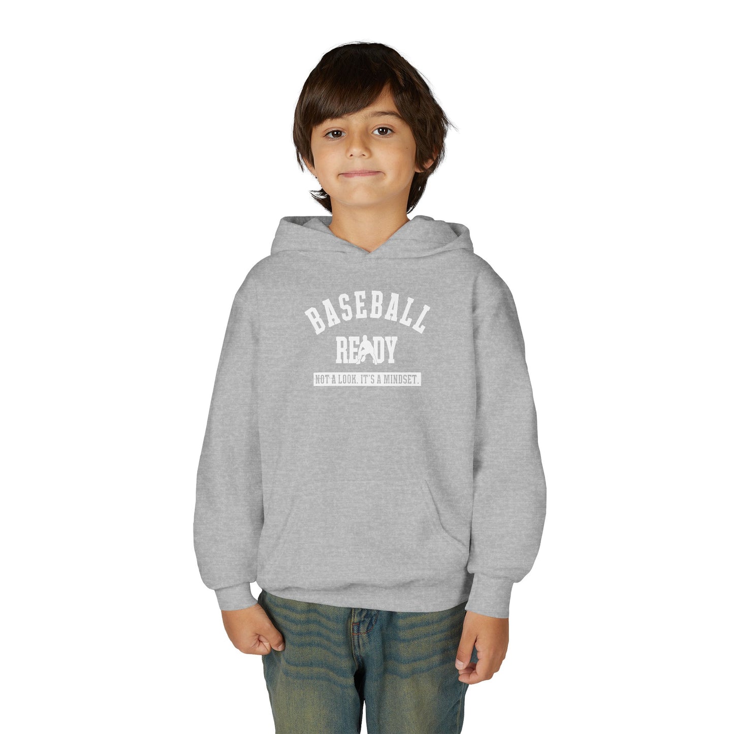 BASEBALL READY Youth Hoodie (White Logo)