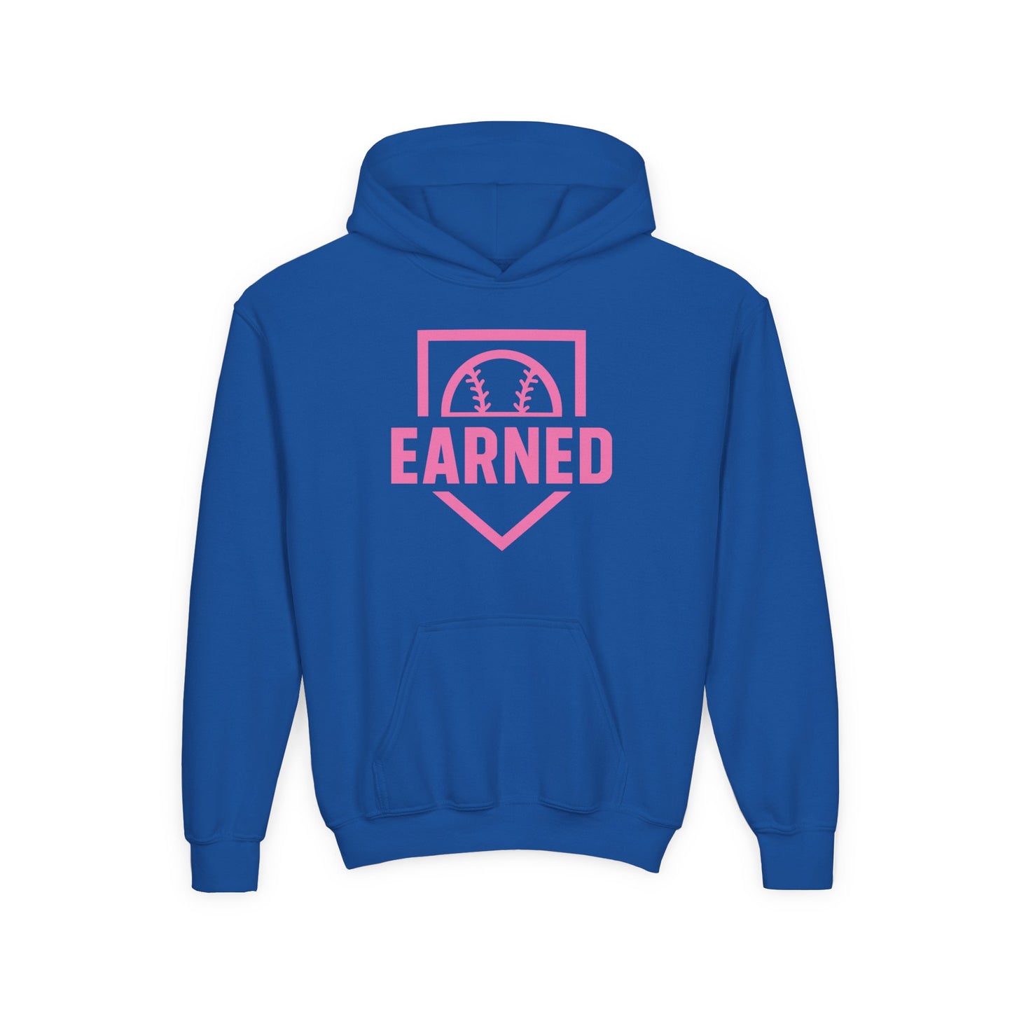 EARNED Logo Youth Hoodie (Hot Pink)