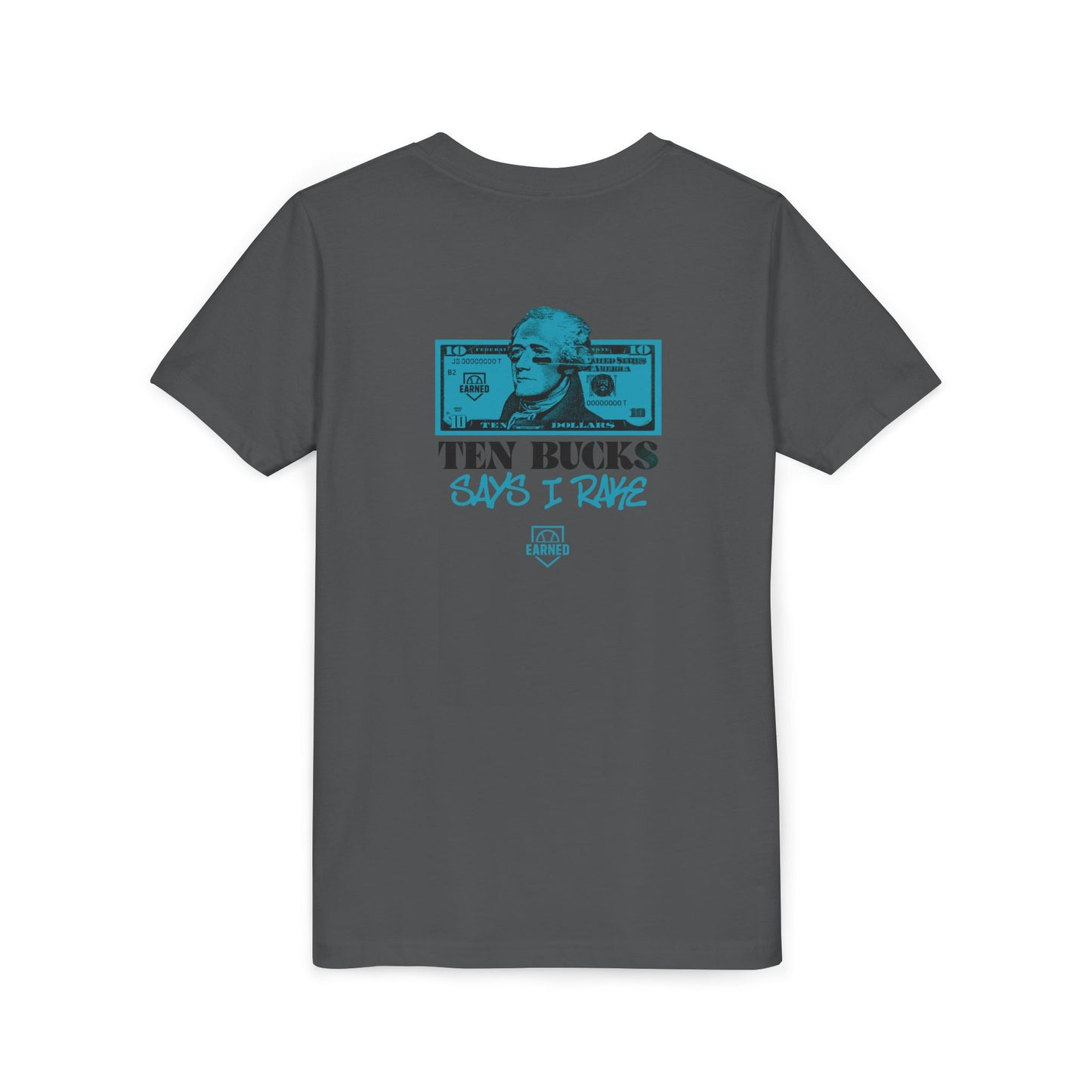 TEN BUCKS SAYS I RAKE Youth Tee (Blue Logo)